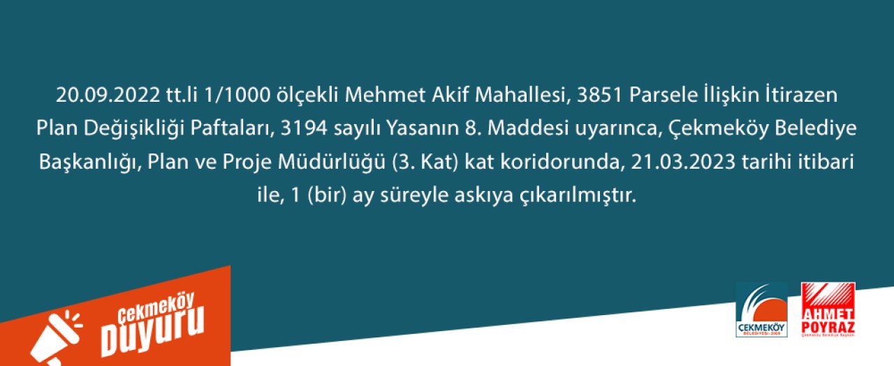 Mehmet Akif Mahallesi, 3851 Parsele